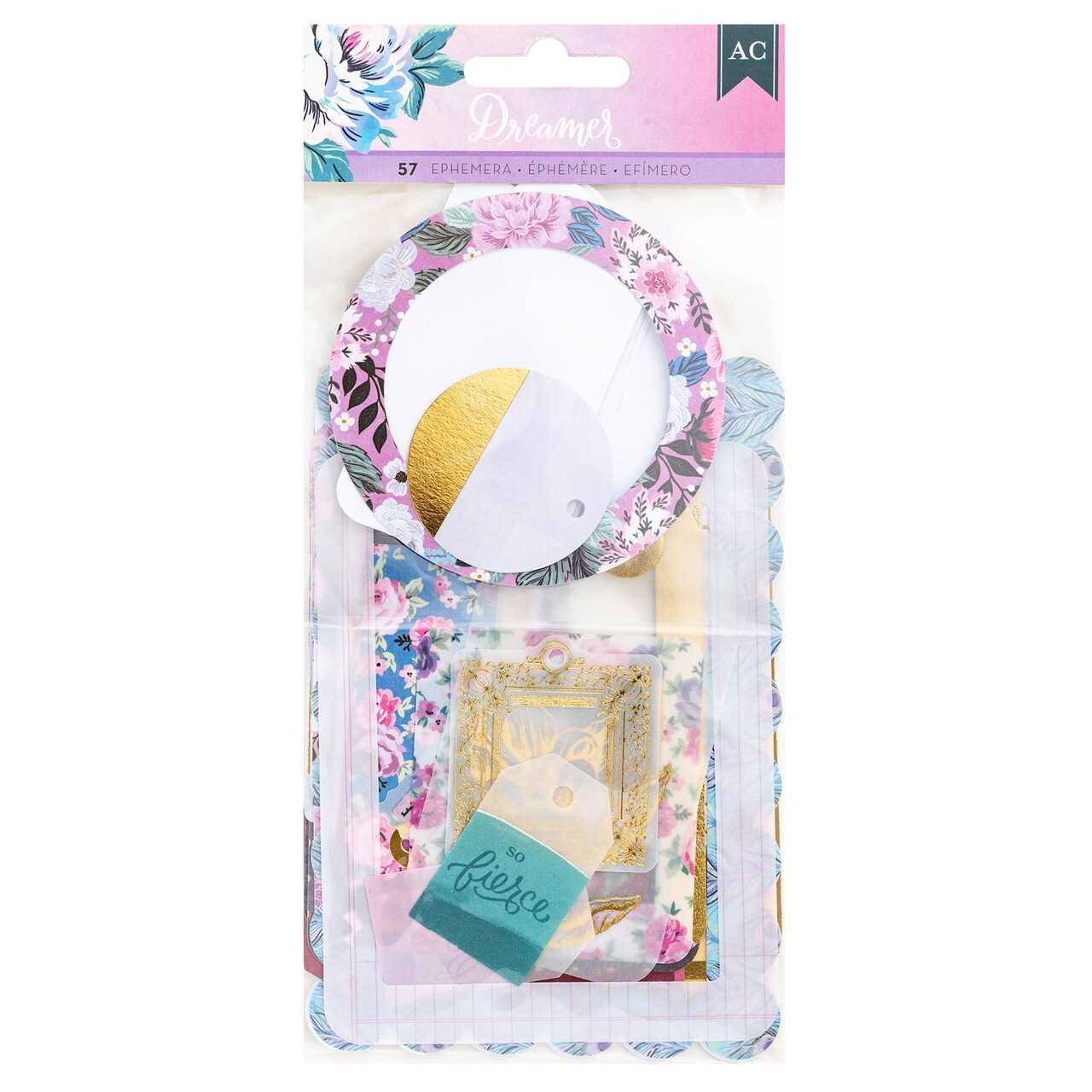 American Crafts Dreamer Ephemera Die-Cuts 57/Pkg-Journaling, Gold Foil